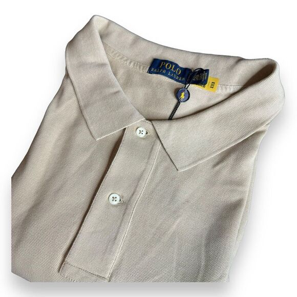 Polo Ralph Lauren Mens 5XB Short Sleeve Beige Cream Polo Shirt NWT - Picture 2 of 8